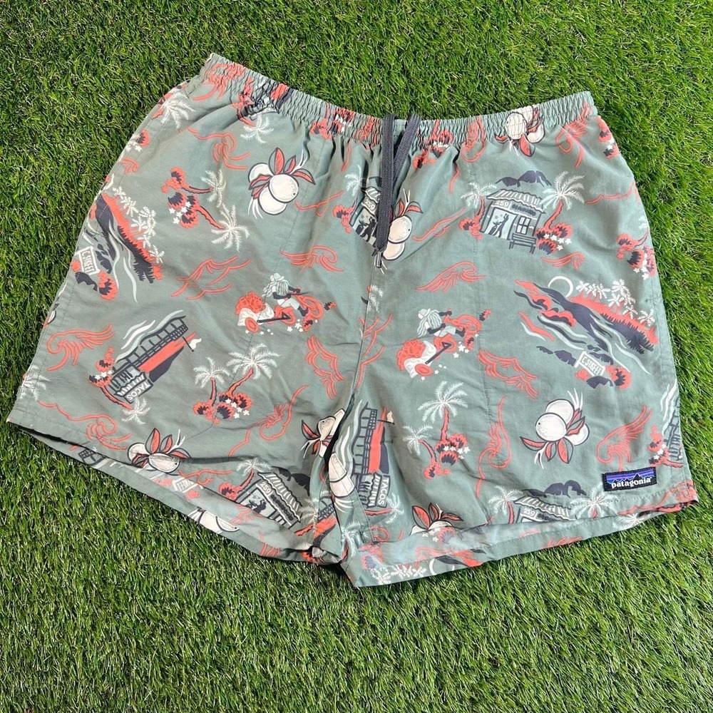 Patagonia Baggies Hawaiian Print Swim Shorts Mesh Lined Mens Medium Surf Beach